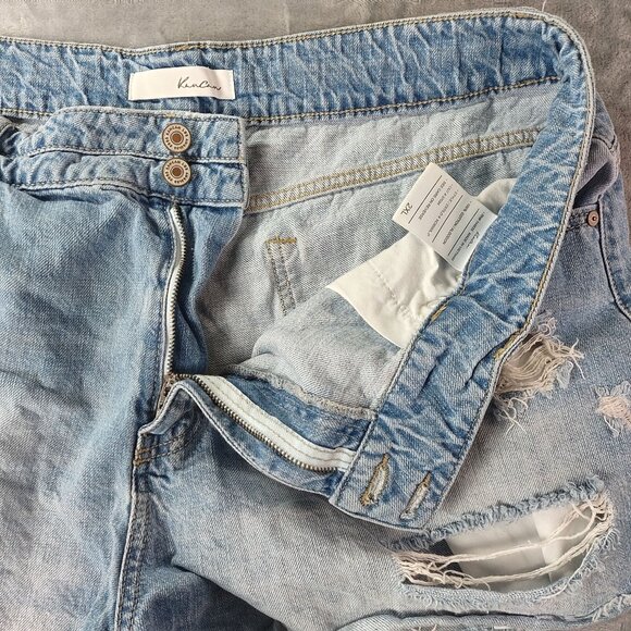 KanCan Womens Destroyed Denim Jean Shorts 2XL High Rise Frayed‎ Hem Y2K Casual - Picture 9 of 11